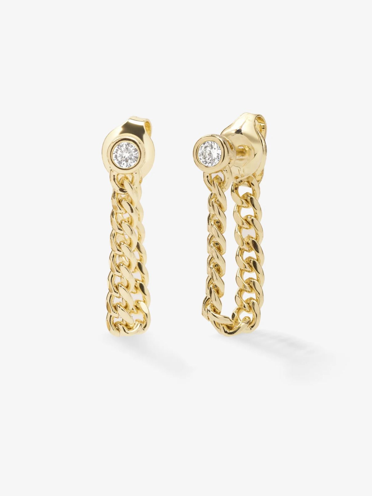 Melinda Maria Baby Julian Chain Hoops in Gold