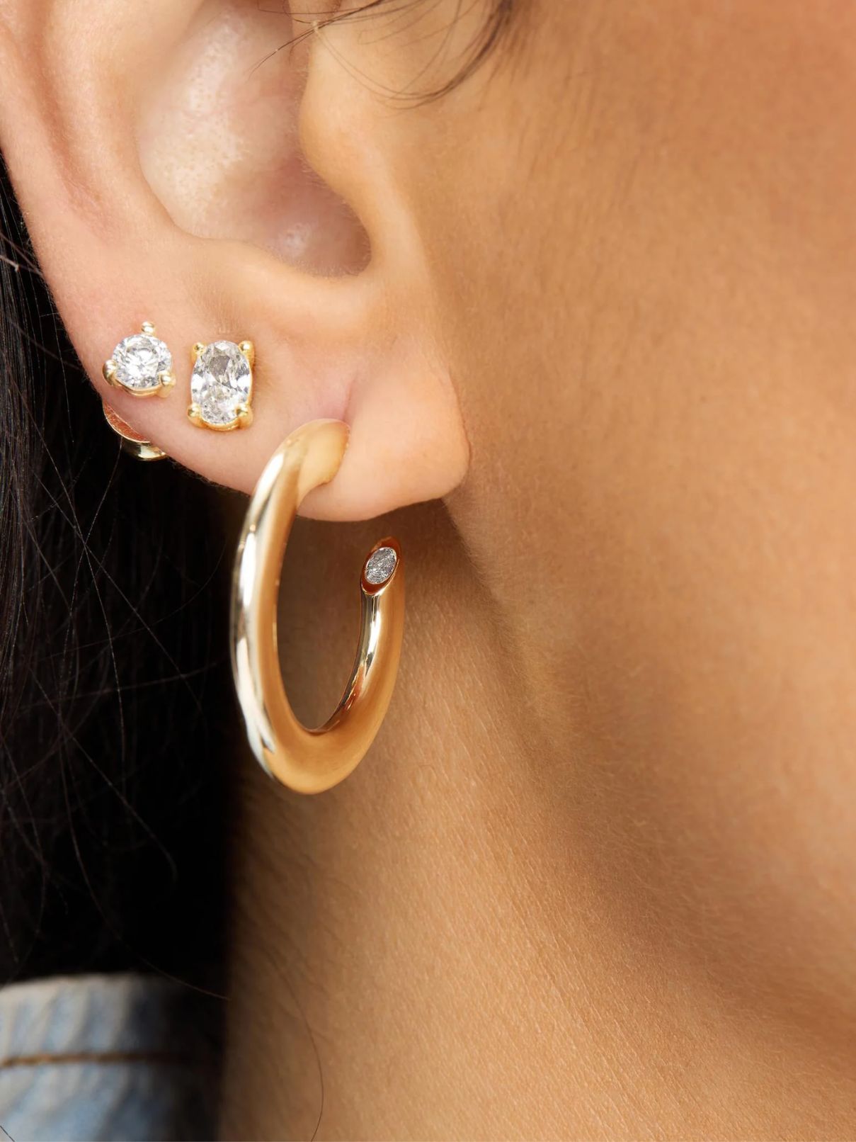 Melinda Maria Beacon Hoops 1" – Gold