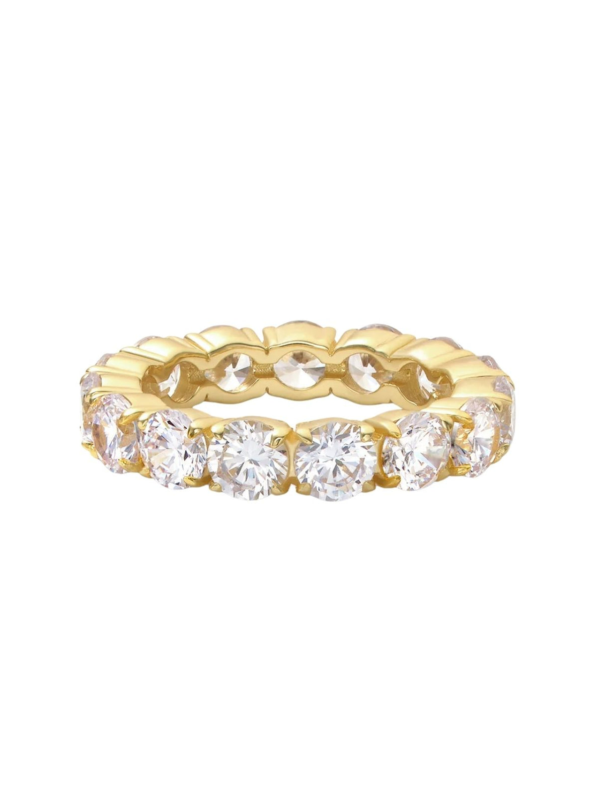 Melinda Maria Grand Heiress Ring 4mm in Gold/White Diamondettes