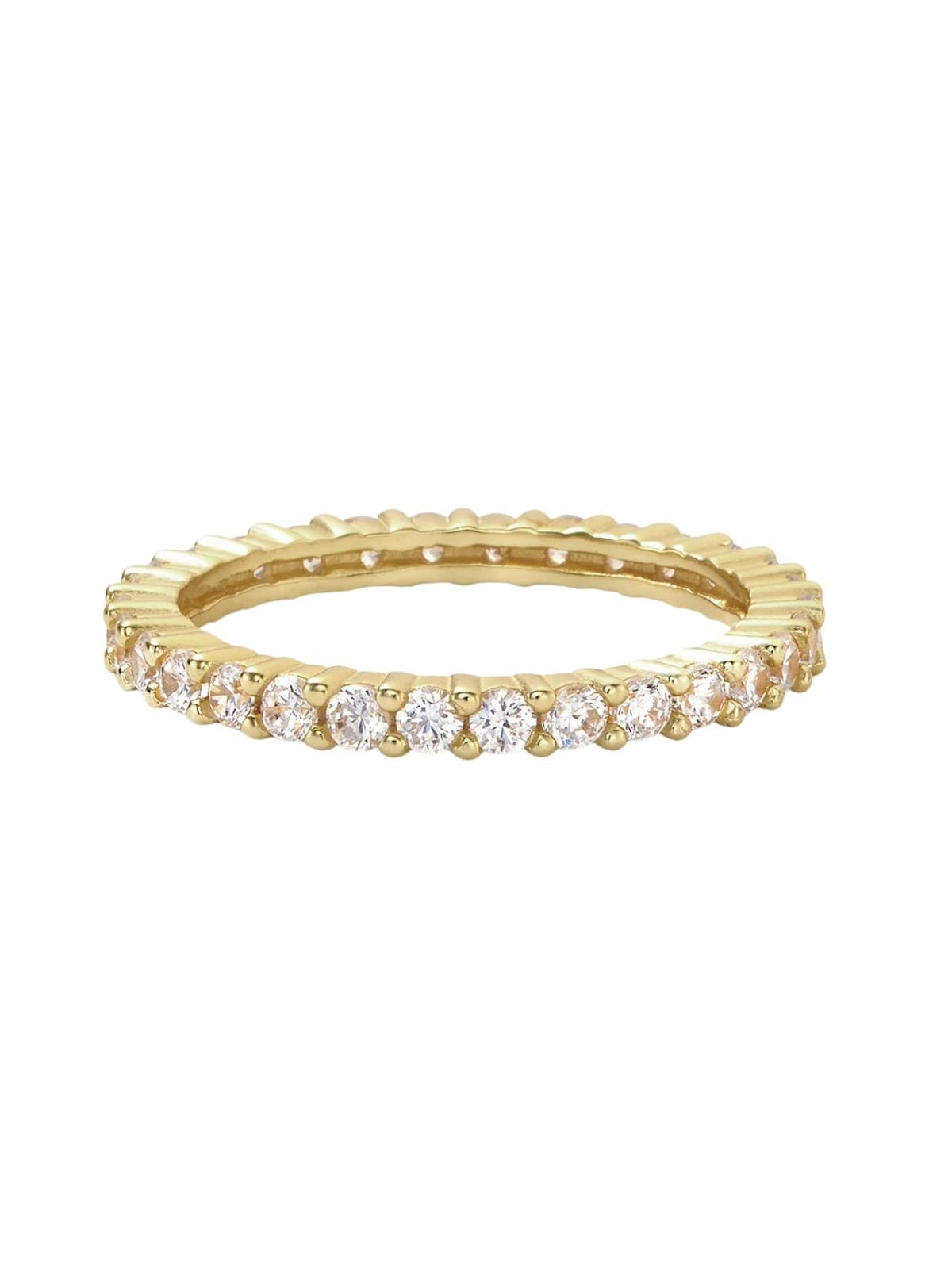 Melinda Maria Heiress Ring 2mm in Gold/White Diamondettes