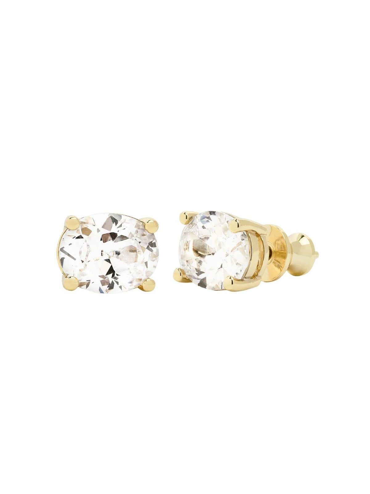 Melinda Maria Hello Gorgeous Stud Earrings in Gold/White Diamondettes