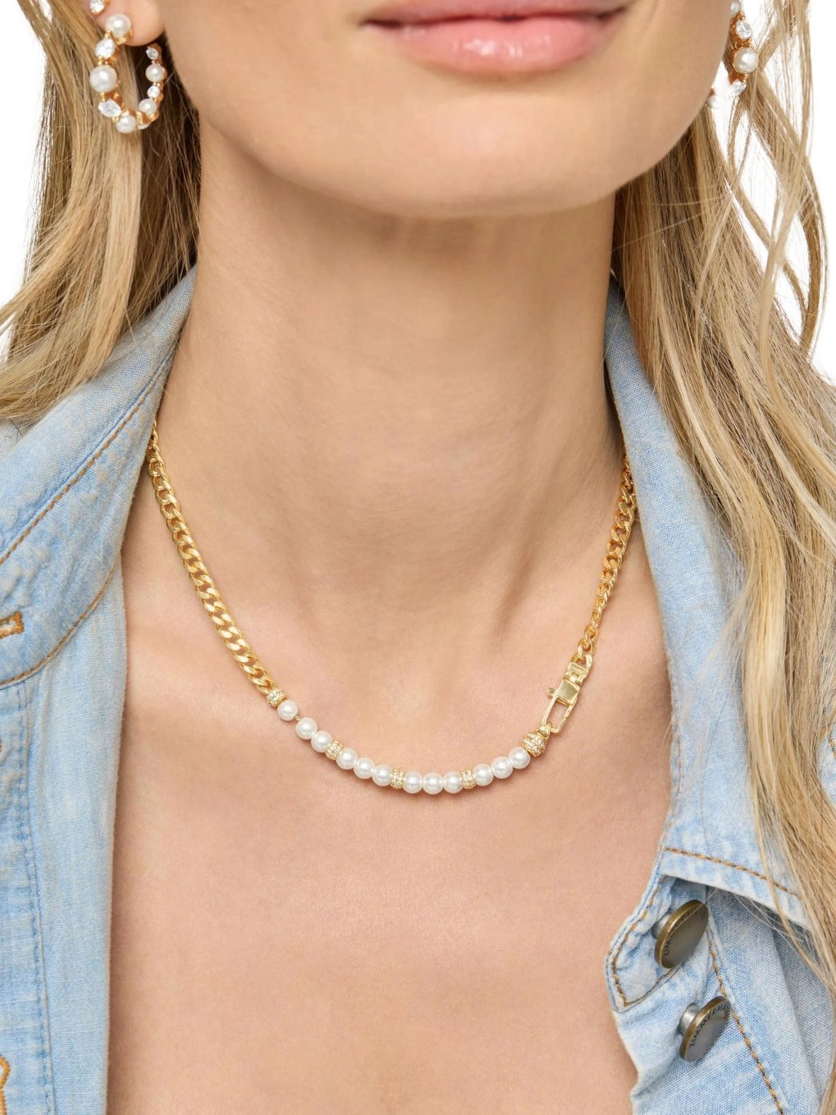 Melinda Maria Julian Loves Pearls Necklace 5mm in Gold – 16"