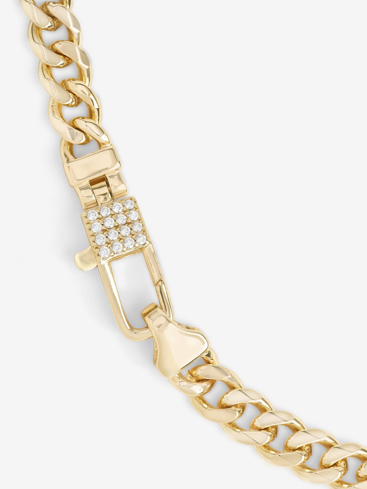 Melinda Maria Julian Pave Lock Necklace 5MM Gold