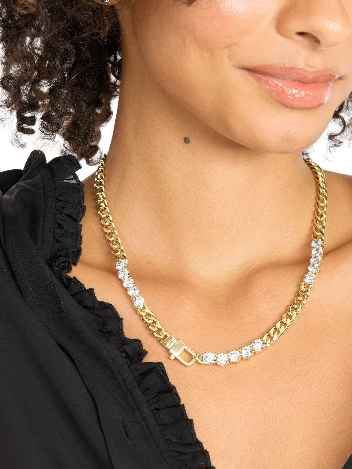 Melinda Maria Julian's Obsessed With Diamonds Necklace 6mm in Gold/White Diamondettes – 16"