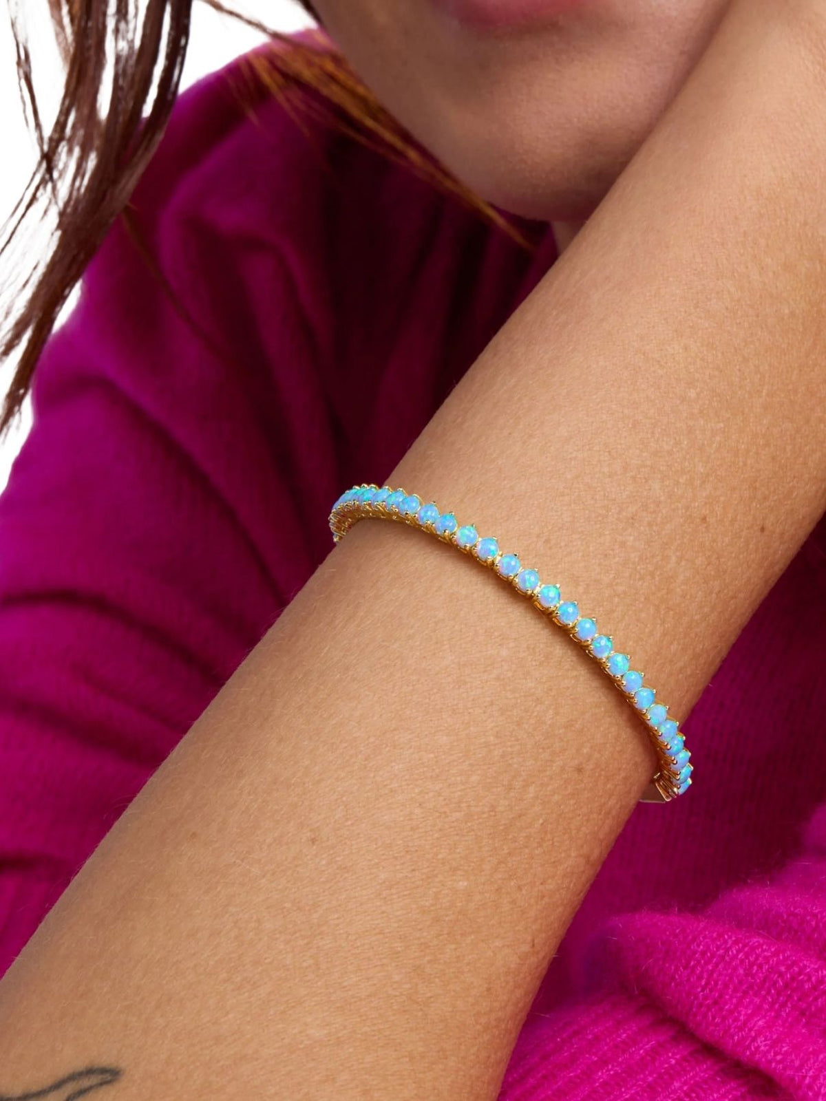 Melinda Maria Not Your Basic Bracelet 3mm in Gold/Blue Opal