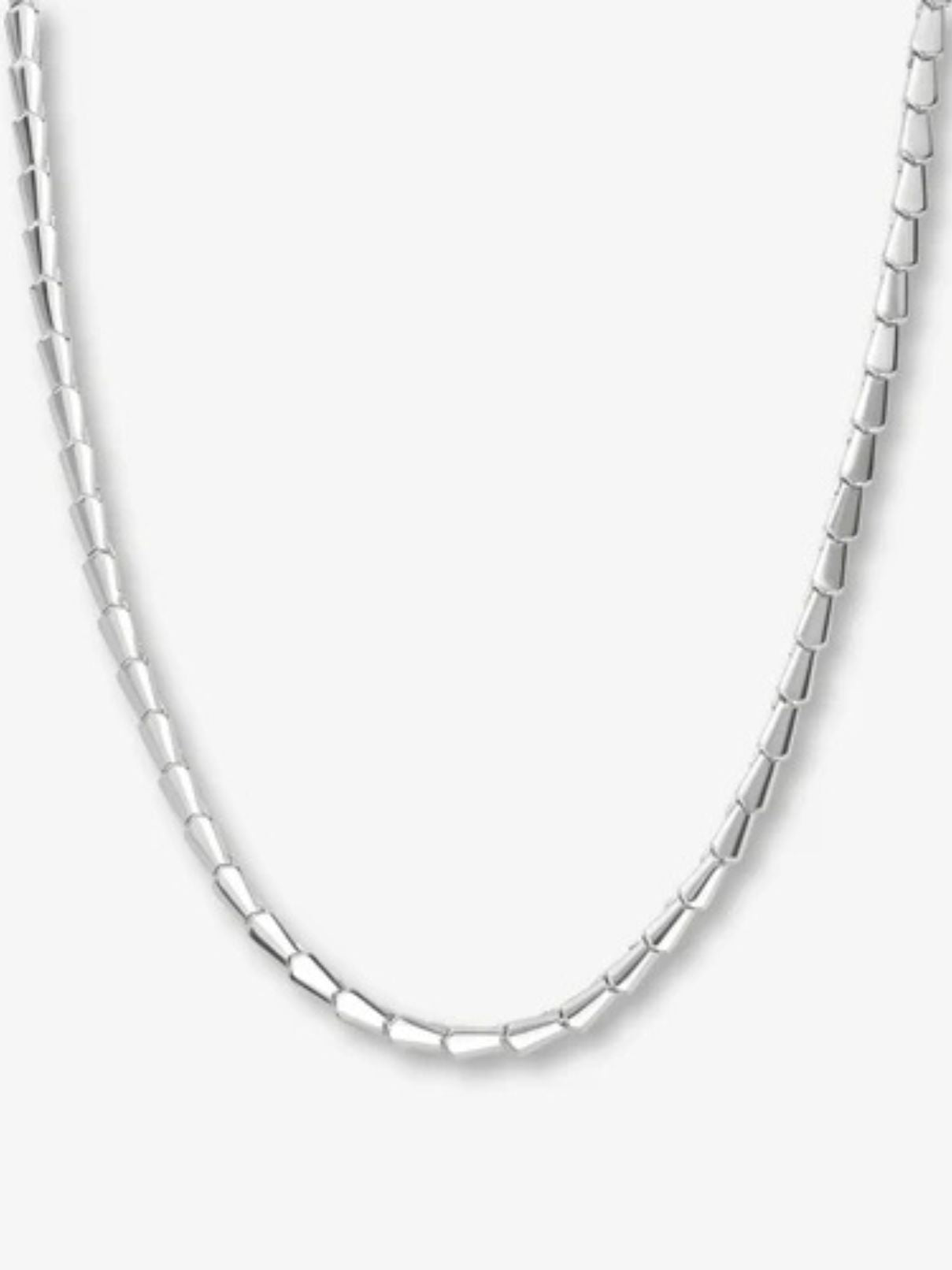 Melinda Maria Serpent Collar Necklace 18" in Silver