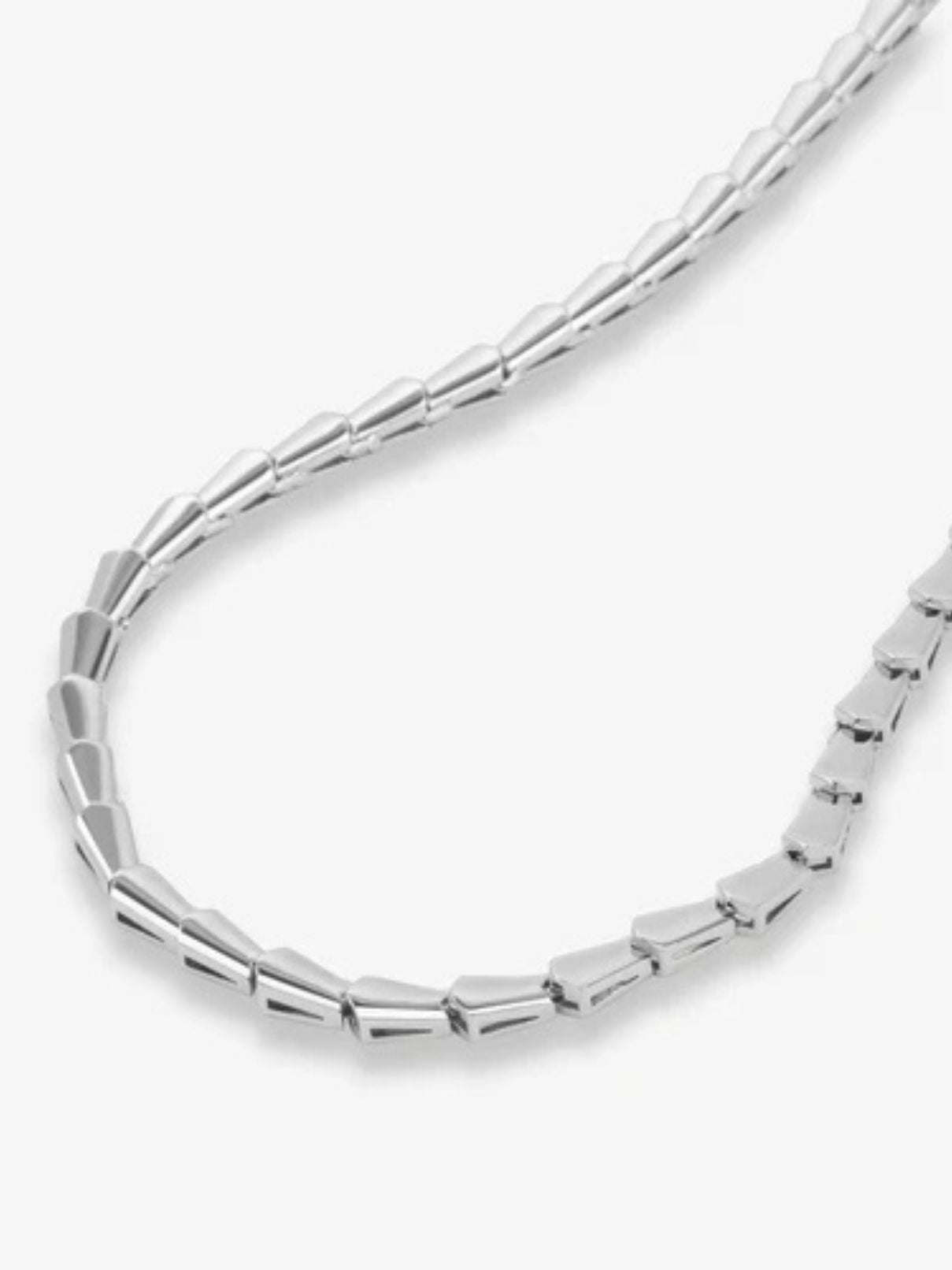 Melinda Maria Serpent Collar Necklace 18" in Silver