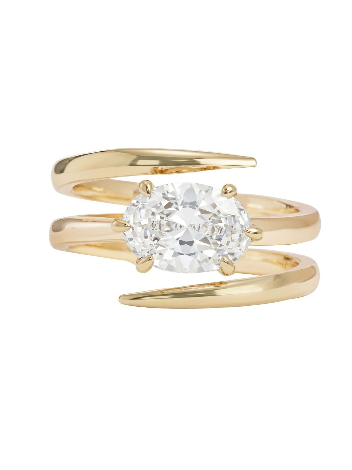 Melinda Maria She's On Point Lasso Ring in Gold/White Diamondettes