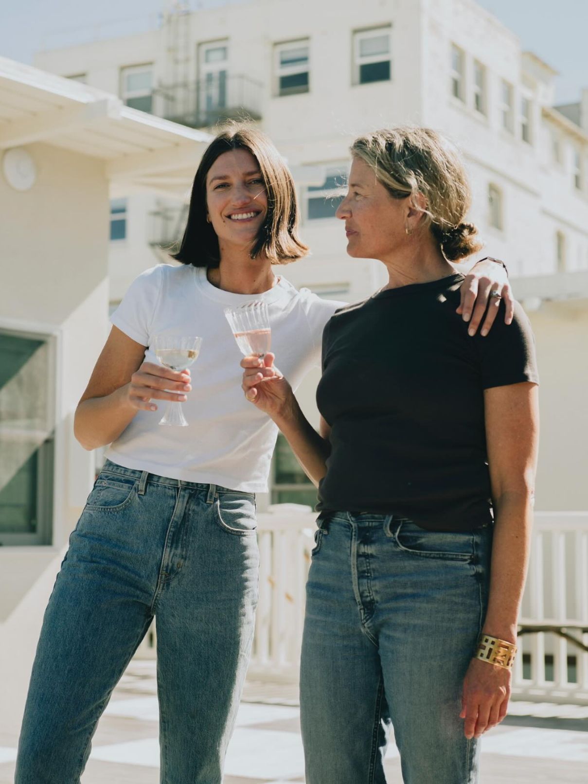 Michael Stars 100% Cotton Mimi Crop Tee in White
