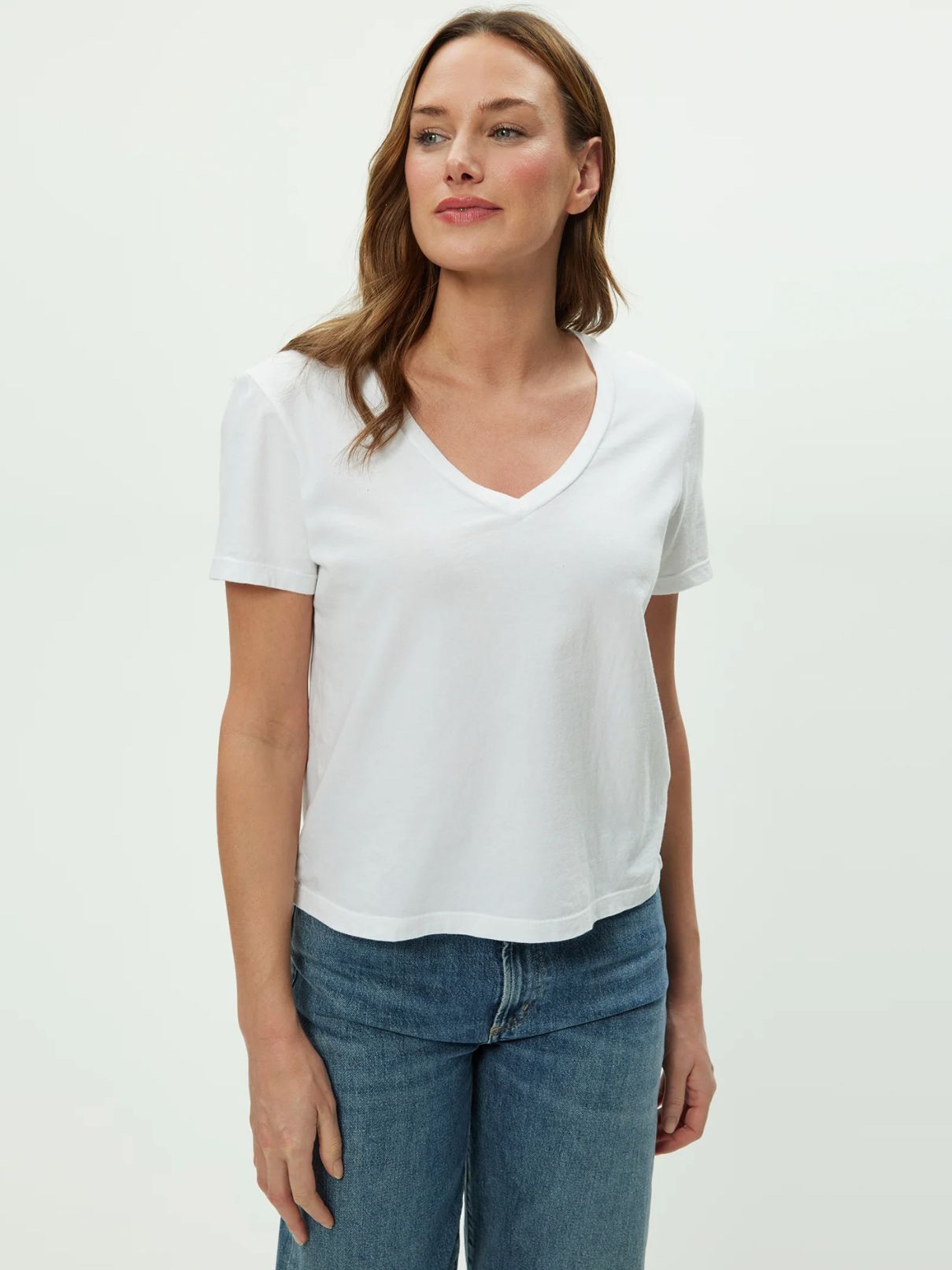 Michael Stars Daria V-Neck Tee White