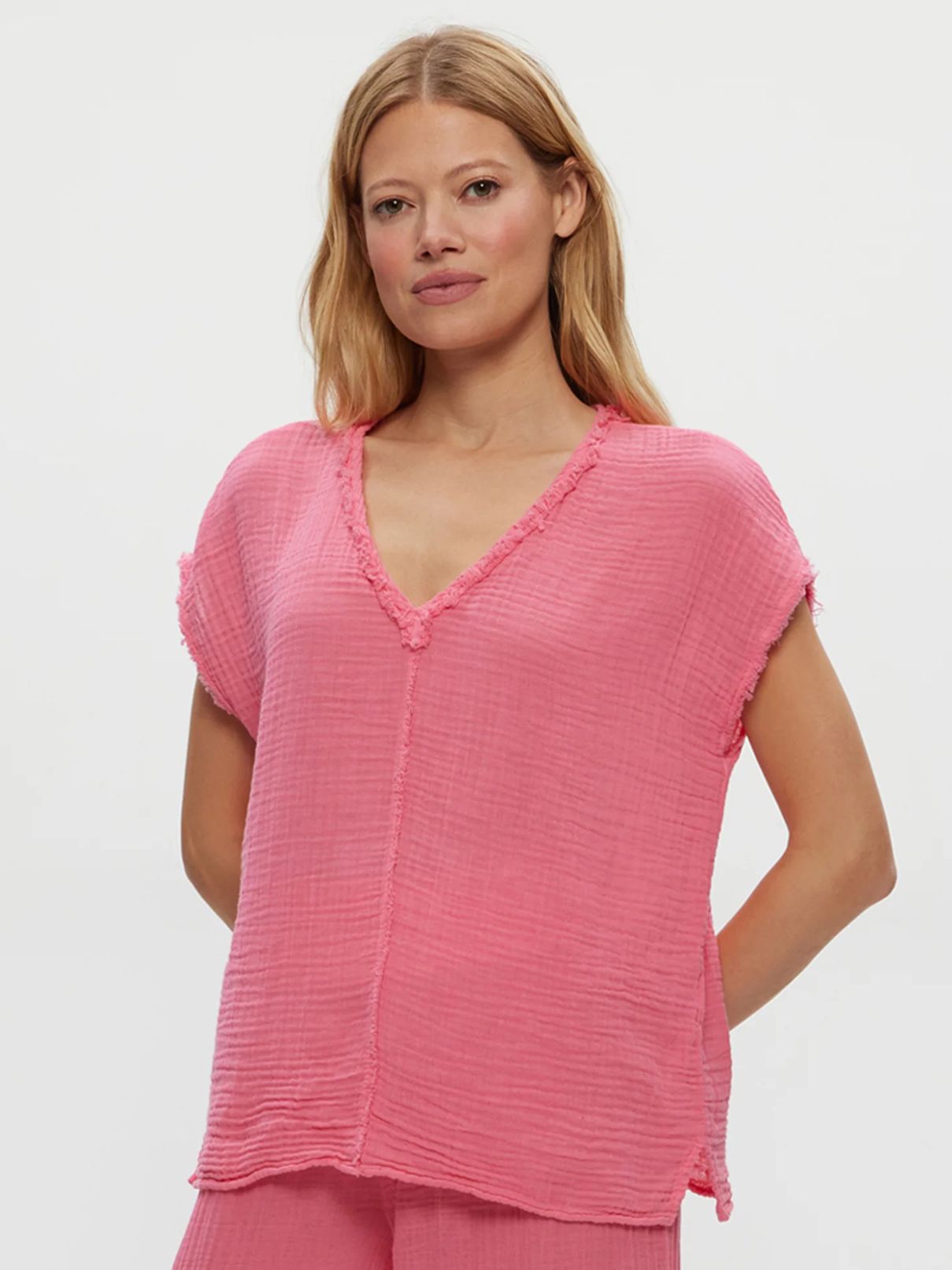 Michael Stars Draya V-Neck Zinnia