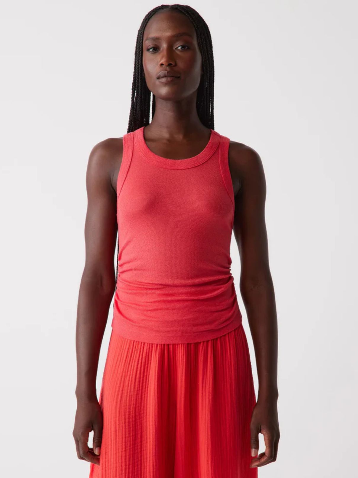 Michael Stars Ella Crop Tank in Ruby Shine