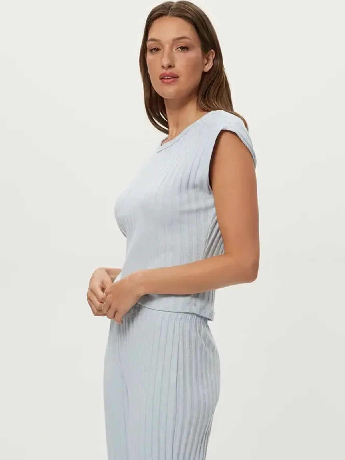 Michael Stars Jinny Power Shoulder Tee in Splash