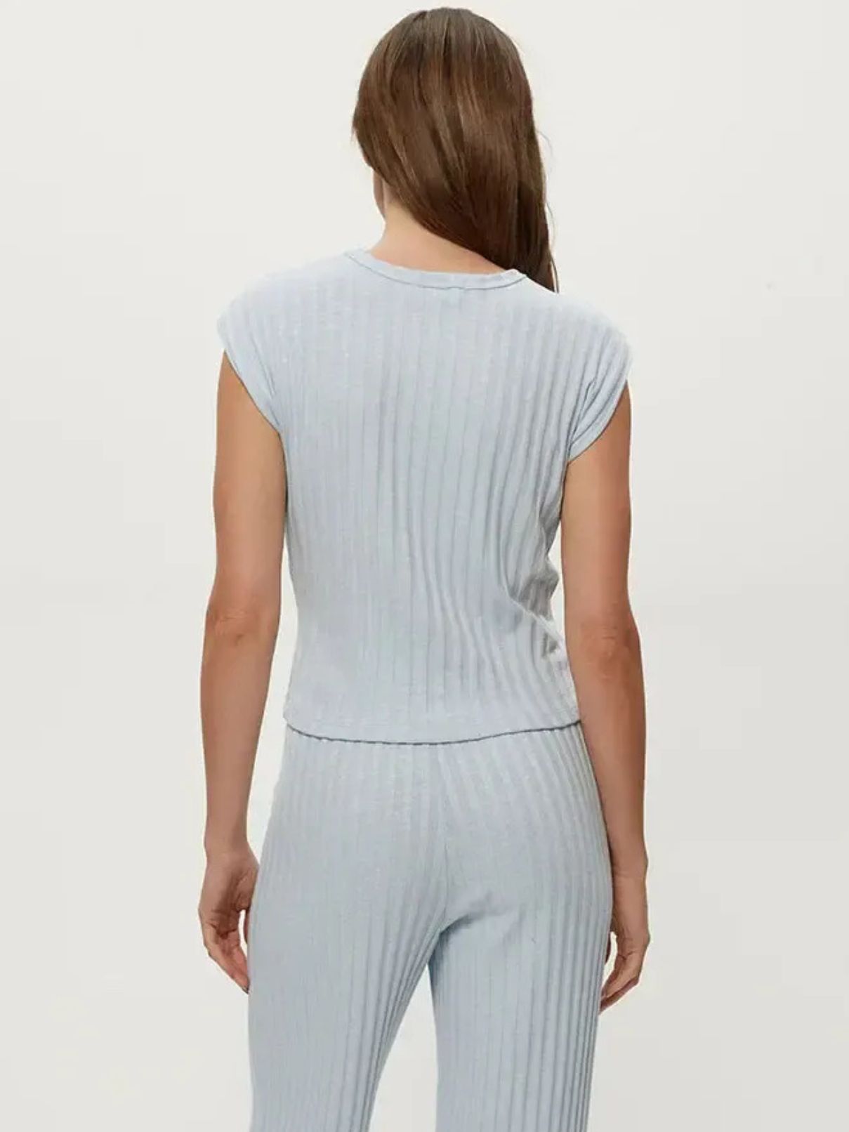 Michael Stars Jinny Power Shoulder Tee in Splash