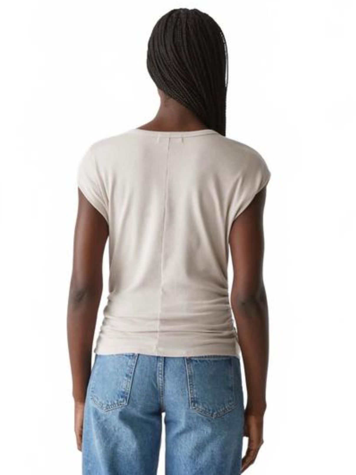 Michael Stars Joni Power Shoulder in Chalk