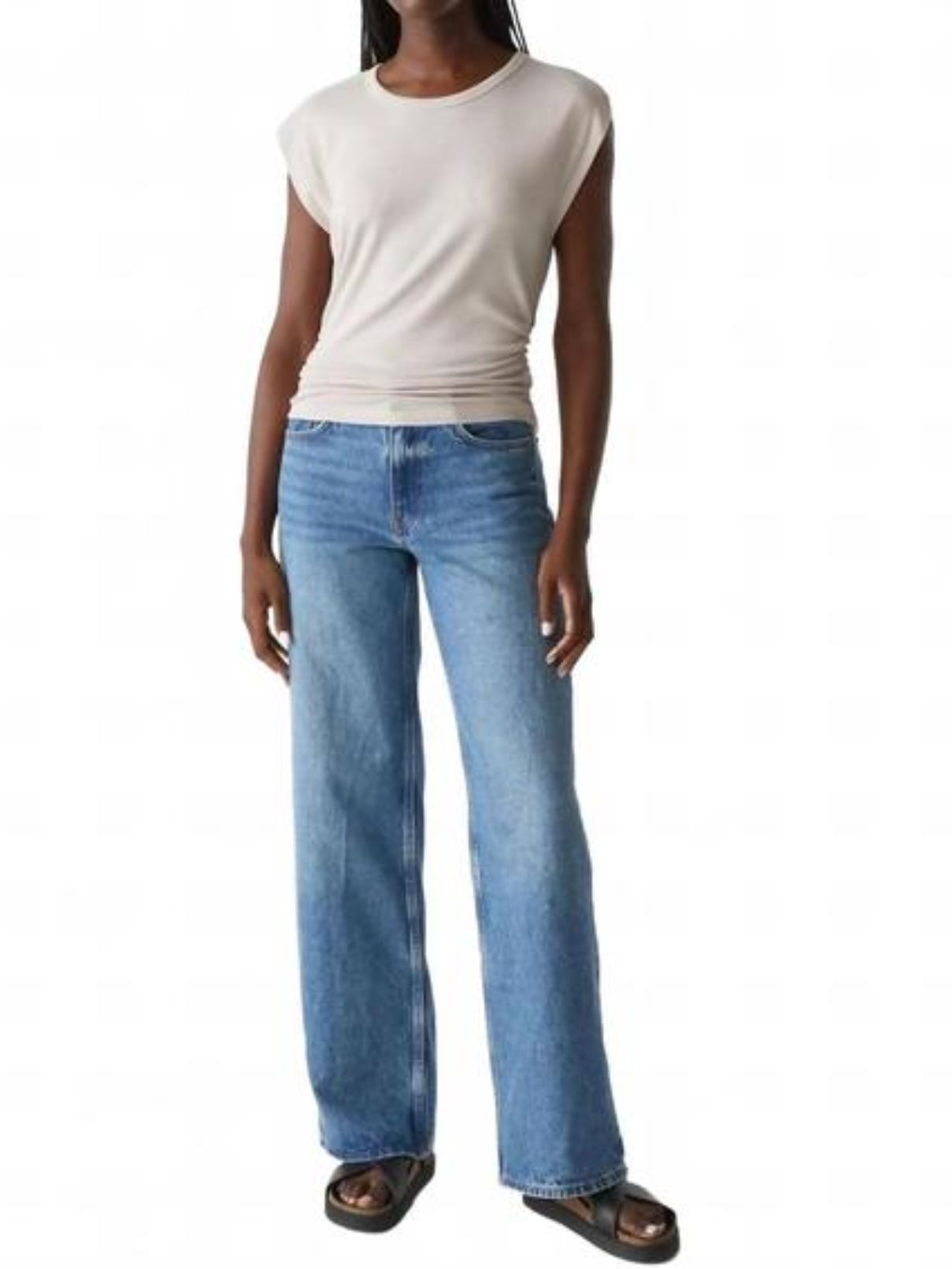 Michael Stars Joni Power Shoulder in Chalk