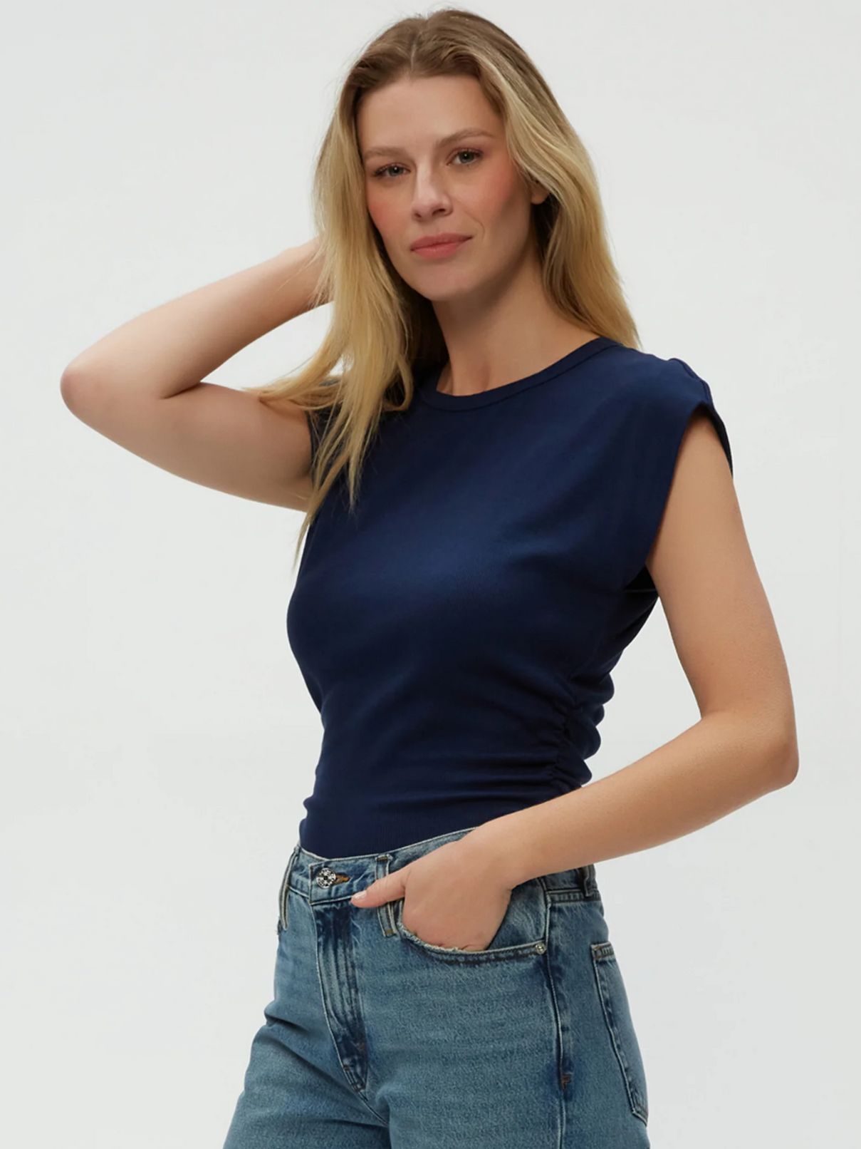 Michael Stars Joni Power Shoulder in Nocturne