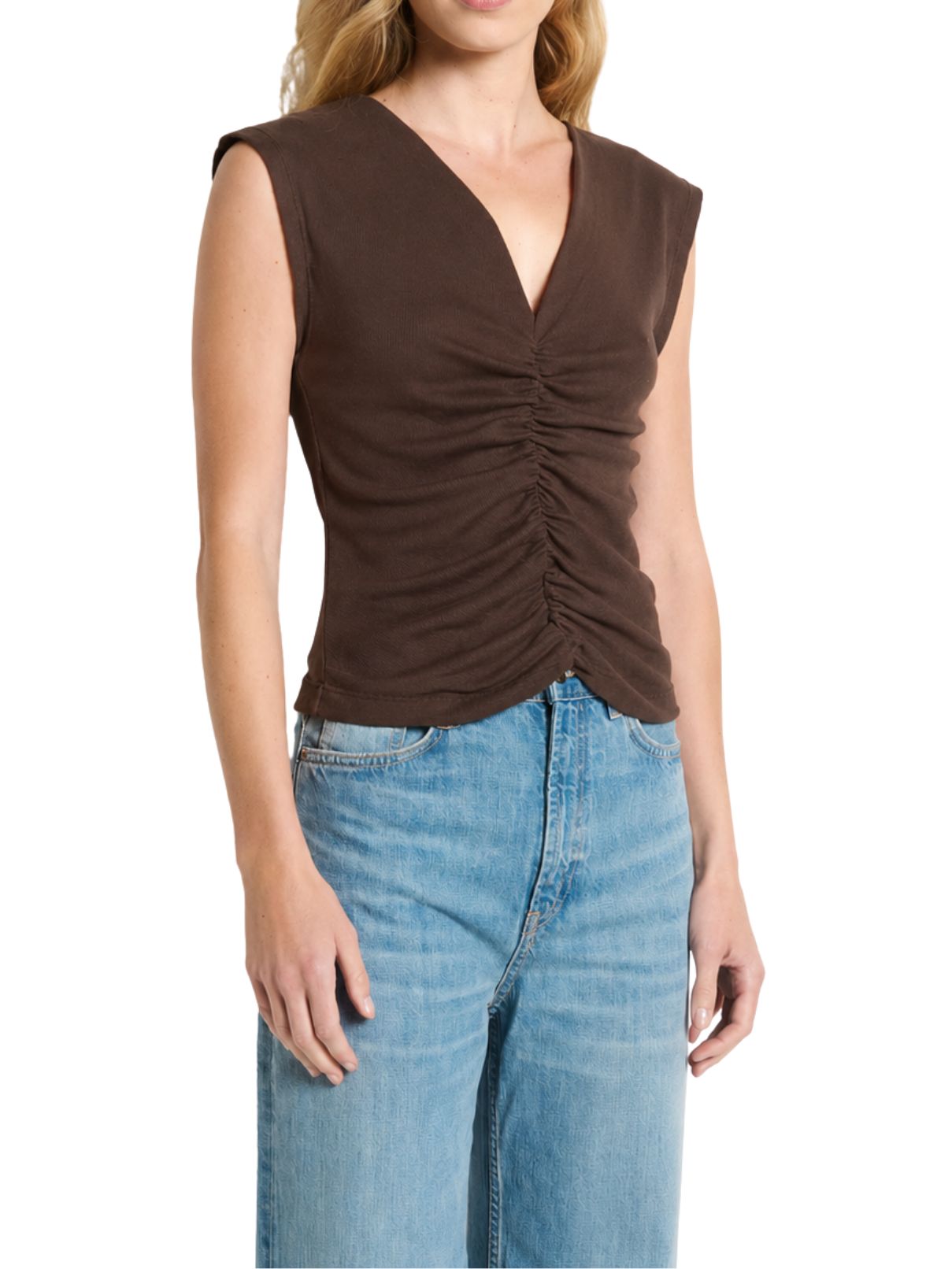 Michael Stars Lune Shirred Front Tank – Molasses