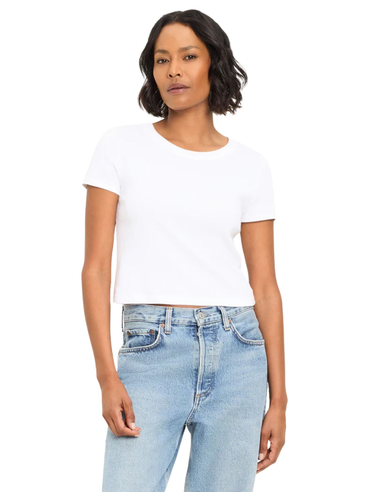 Michael Stars Mimi Crop Tee – White