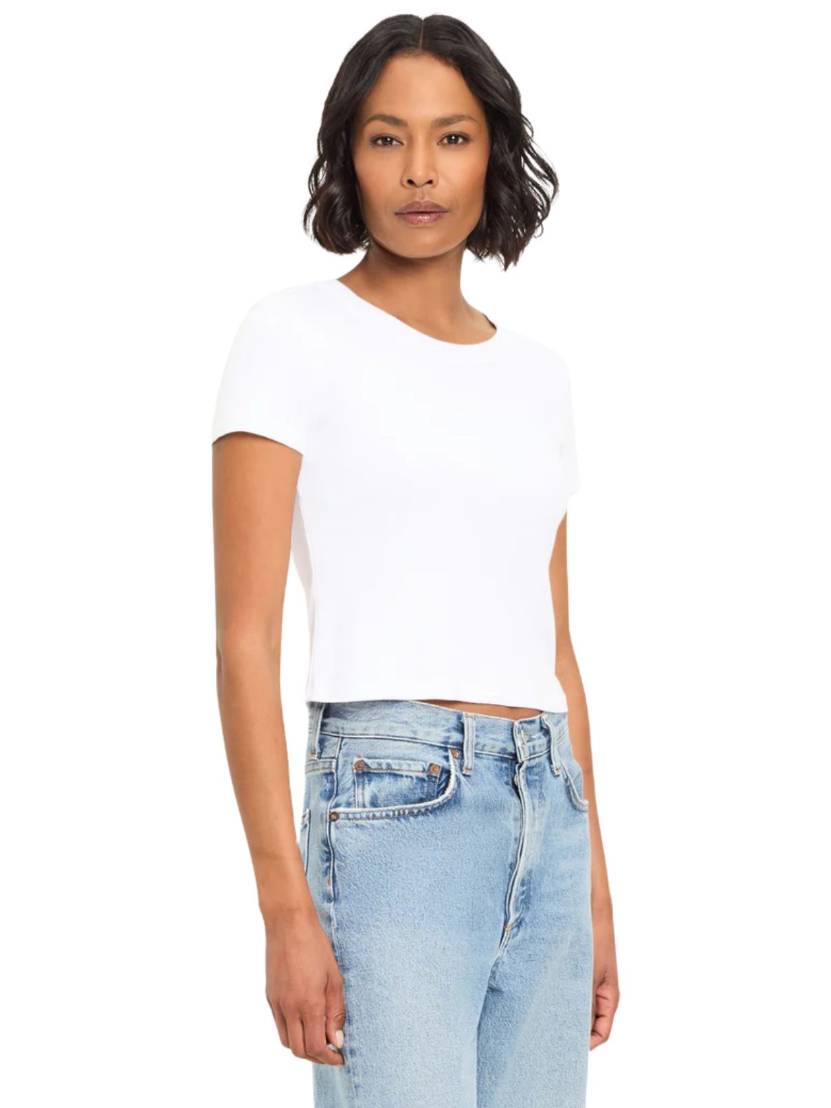 Michael Stars Mimi Crop Tee – White