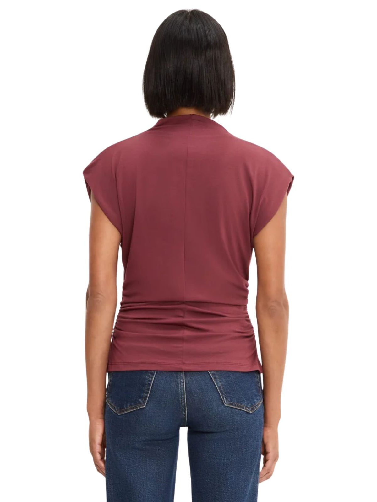 Michael Stars Mina Mock Neck Power Shoulder Top – Port Royale