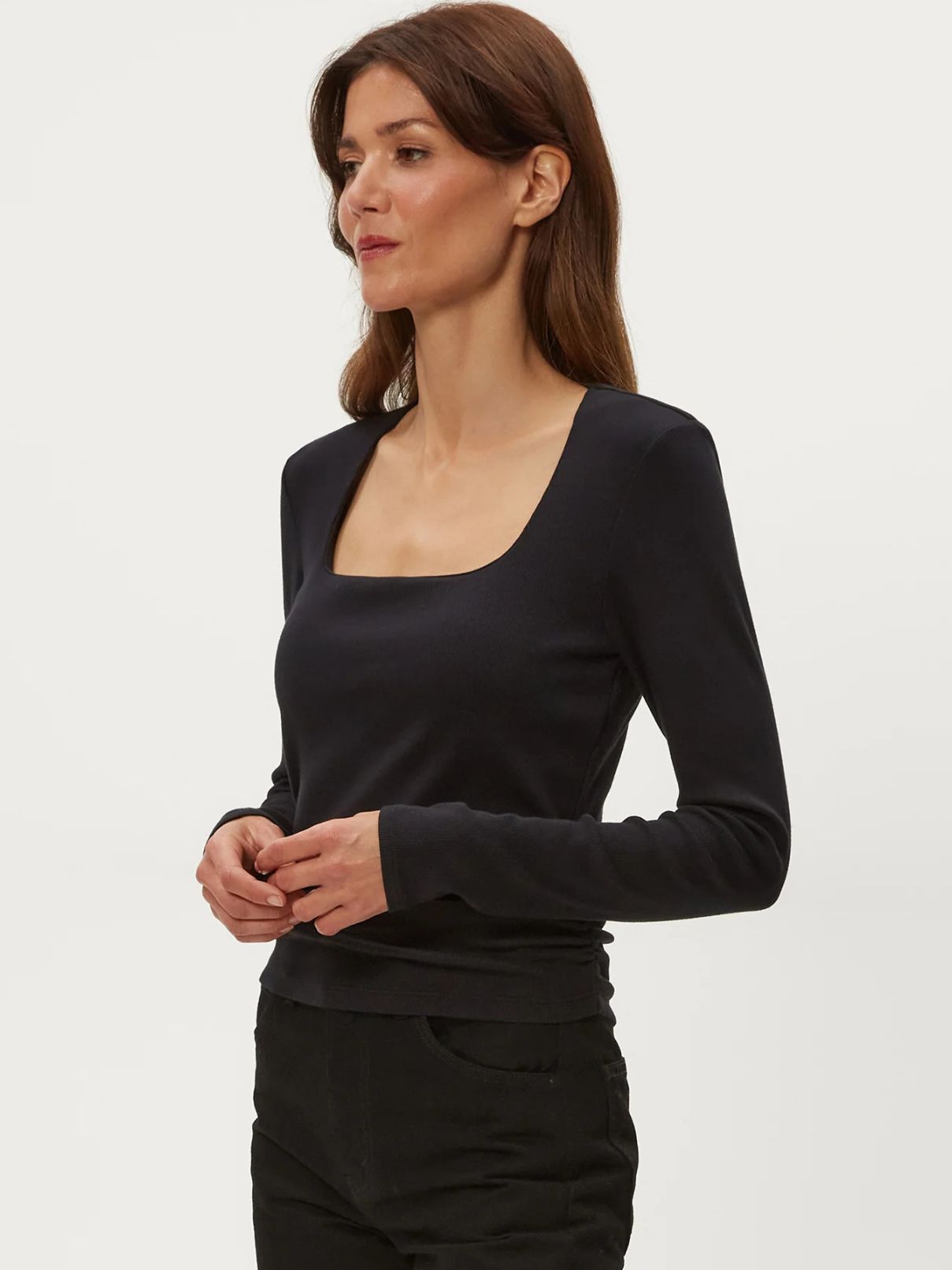 Michael Stars Sarah Square Neck L/S Black