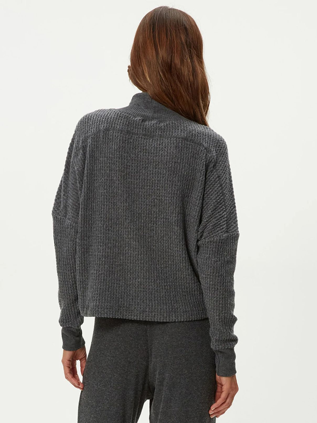 Michael Stars Wynn Mock Neck L/S in Charcoal