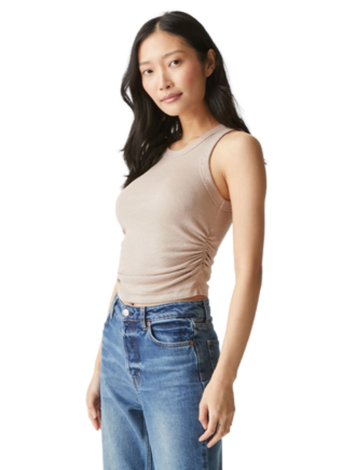 Micheal Stars Ella Shine Tank in Chalk