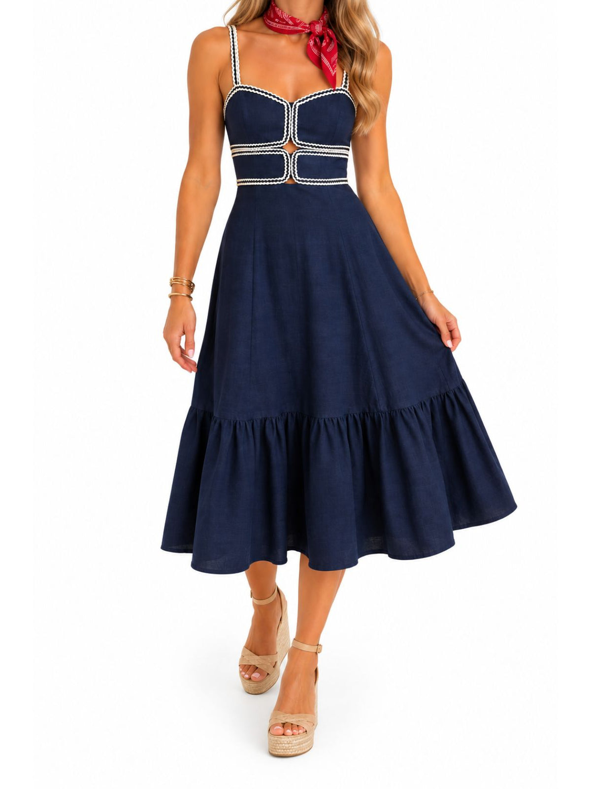 Midnight Rally Midi Dress in Navy
