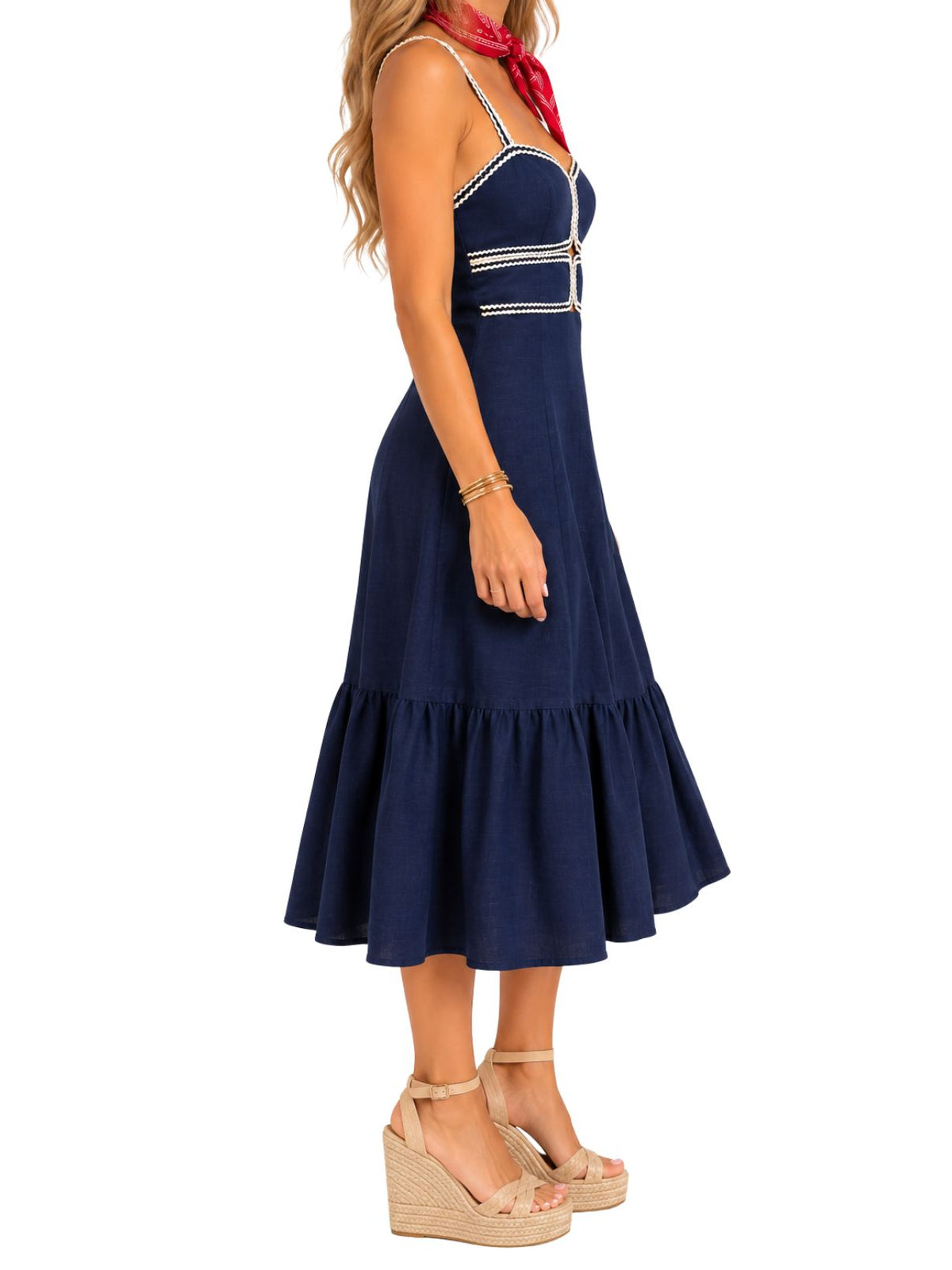 Midnight Rally Midi Dress in Navy
