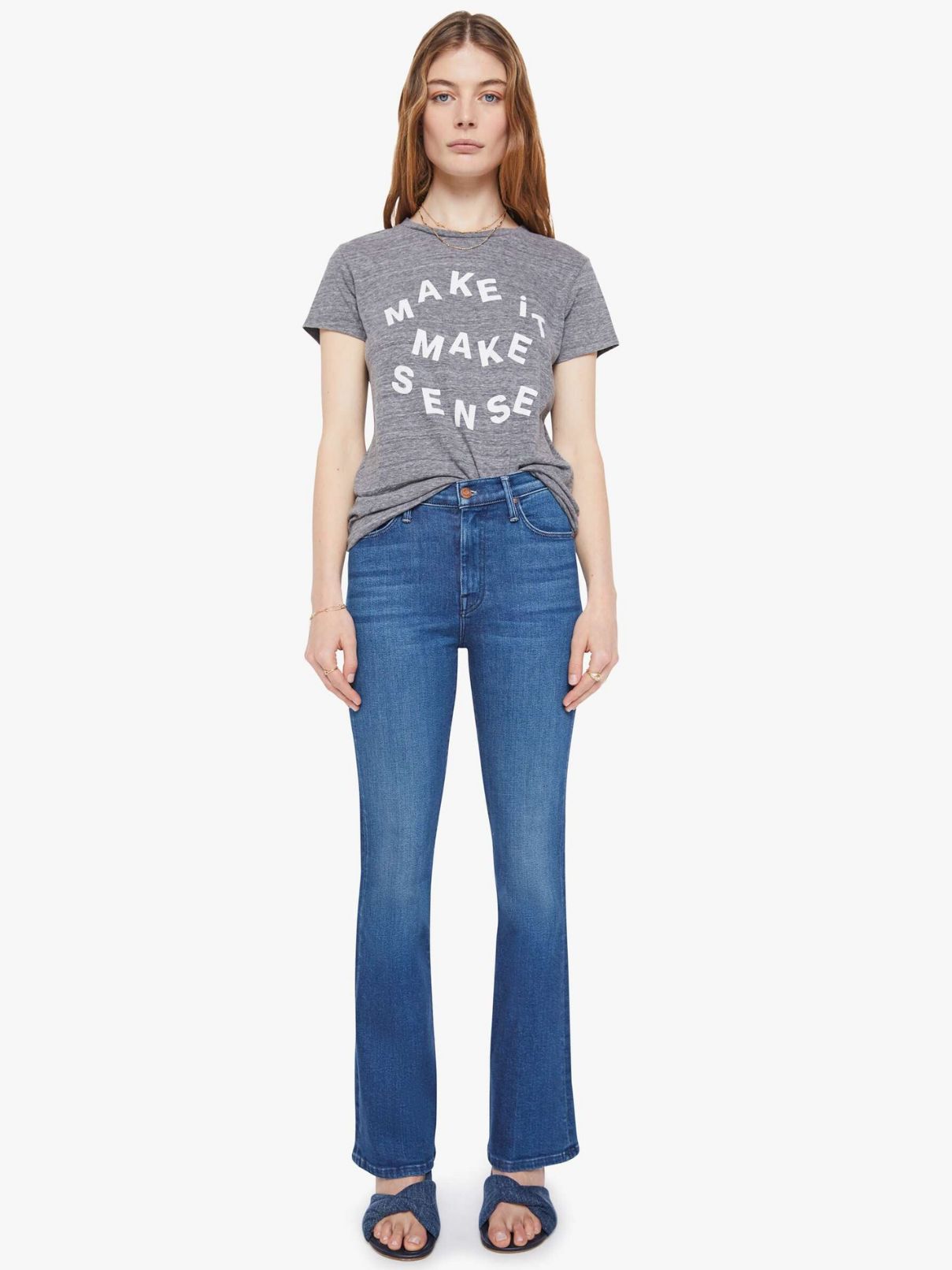 Mother Denim Boxy Goodie Goodie Make It Make Sense Tee