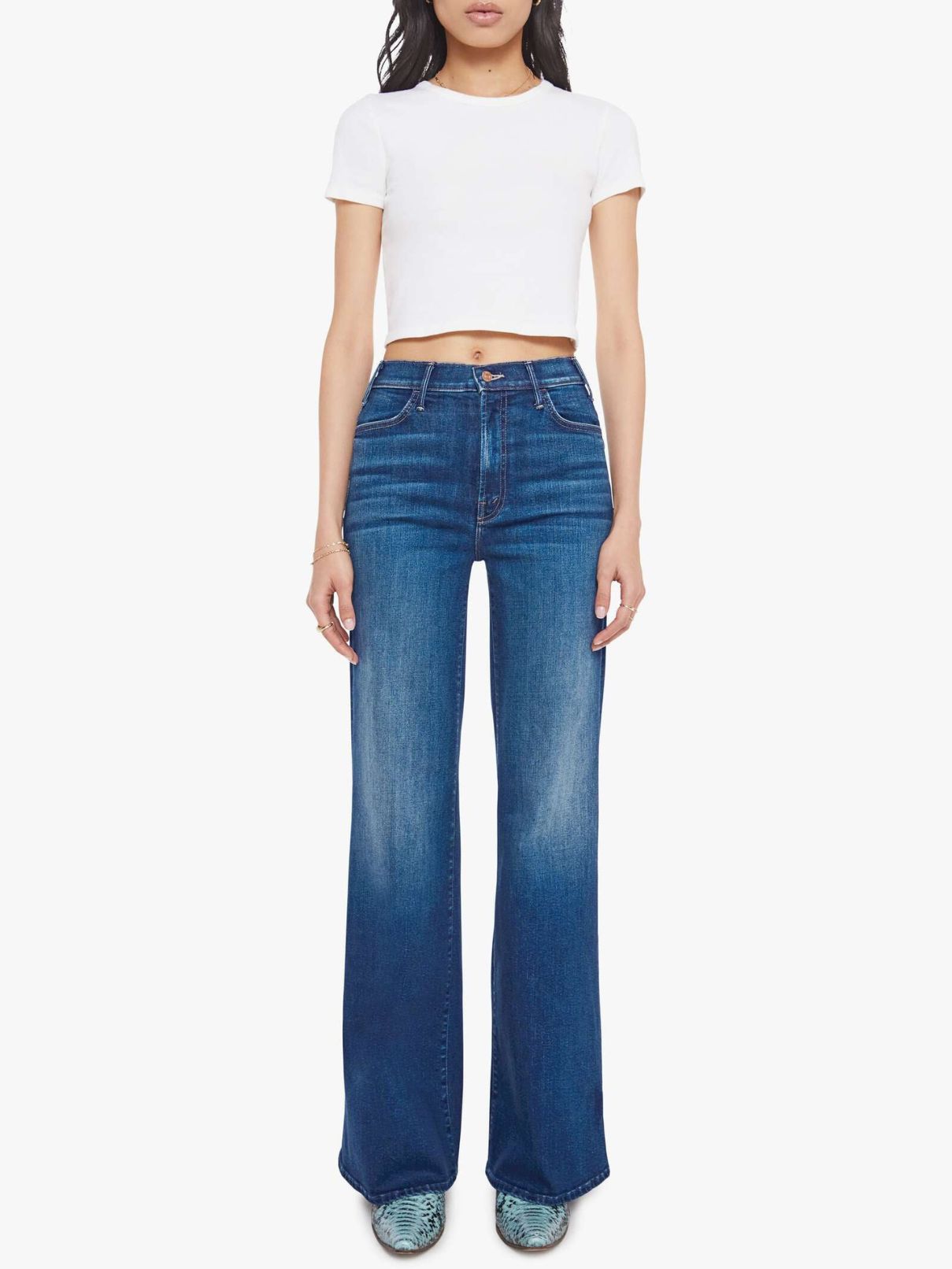 Mother Denim Hustler Roller Sneak in Troublemaker