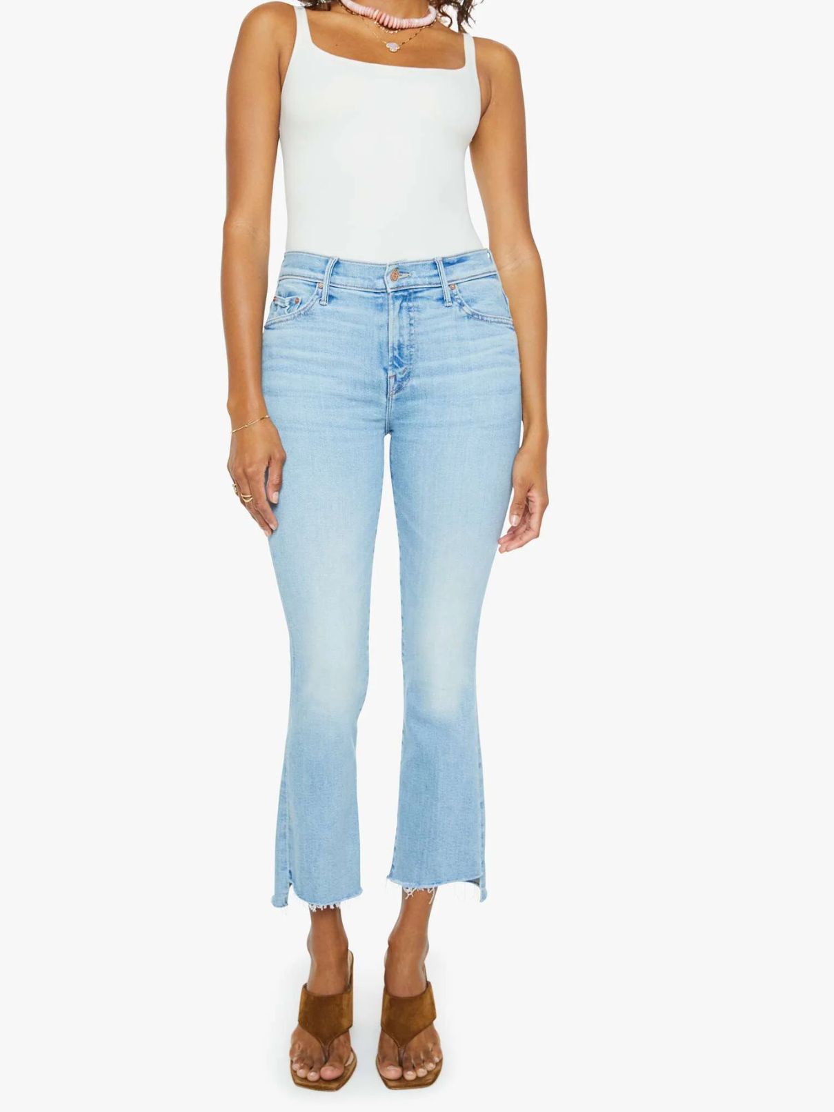 Mother Denim Insider Crop Step Fray in Beaming