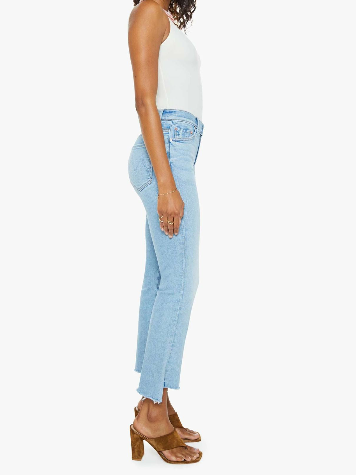 Mother Denim Insider Crop Step Fray in Beaming