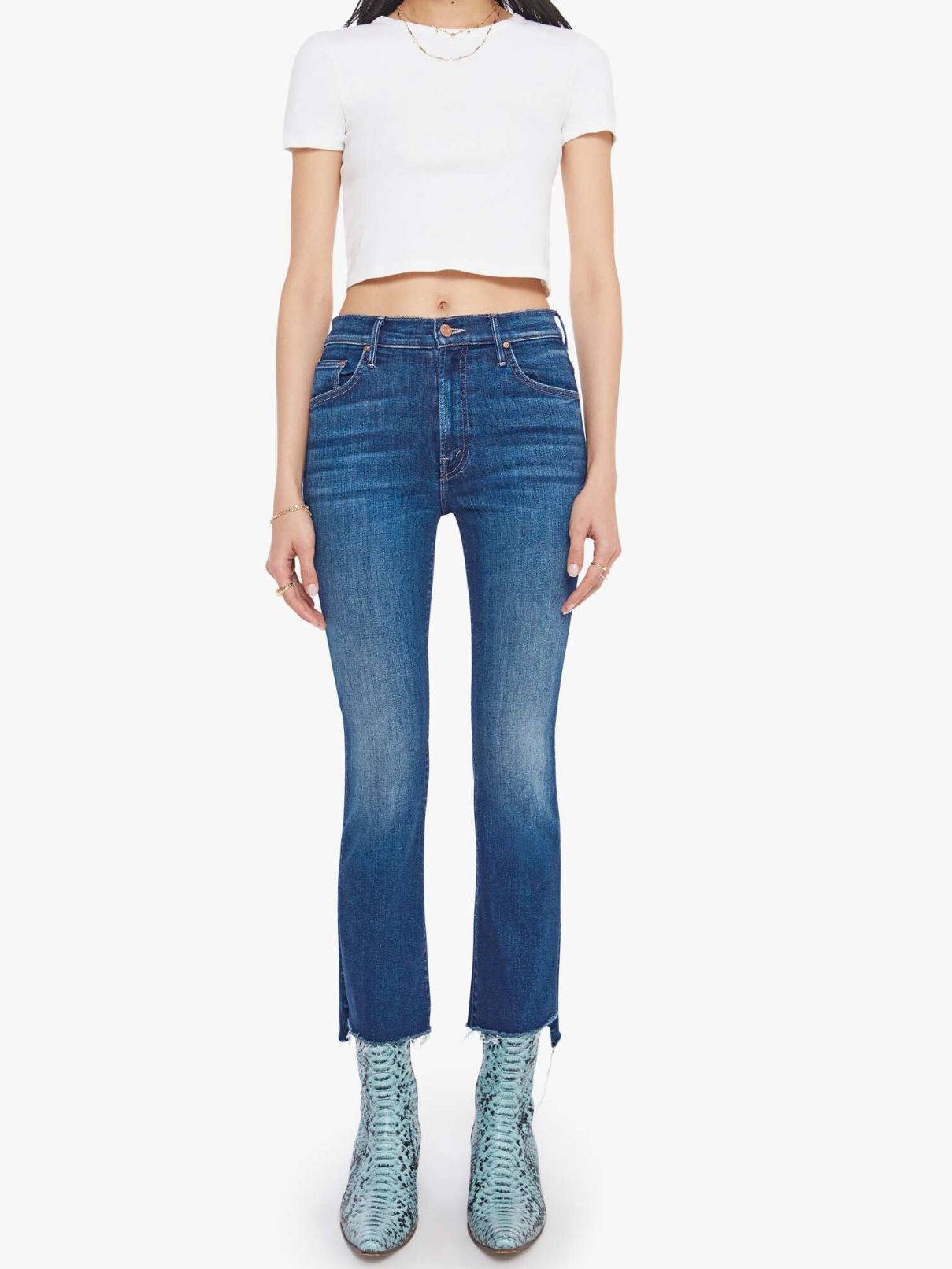 Mother Denim Insider Crop Step Fray in Troublemaker