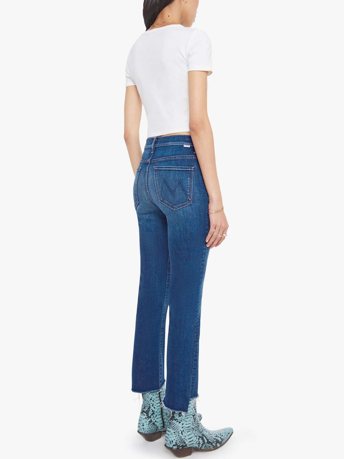 Mother Denim Insider Crop Step Fray in Troublemaker