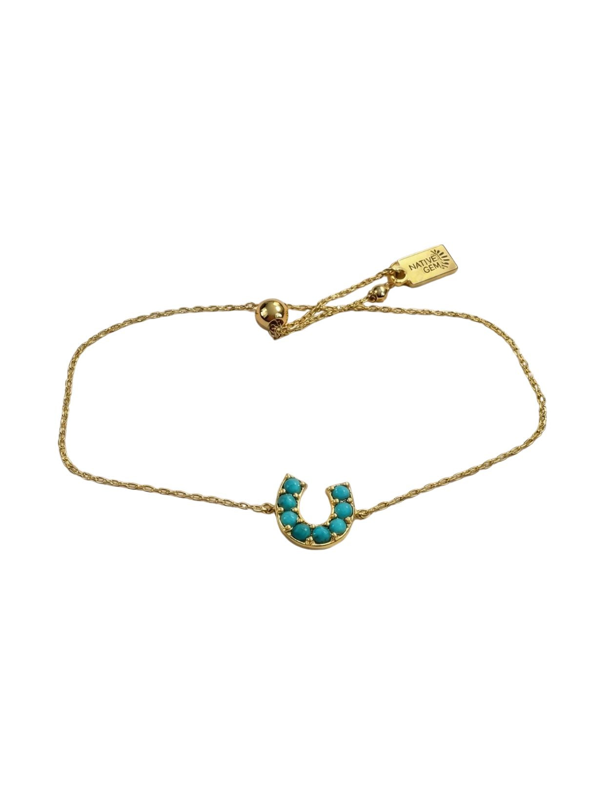 Native Gem Lucky Horseshoe Bracelet in Gold/Turquoise