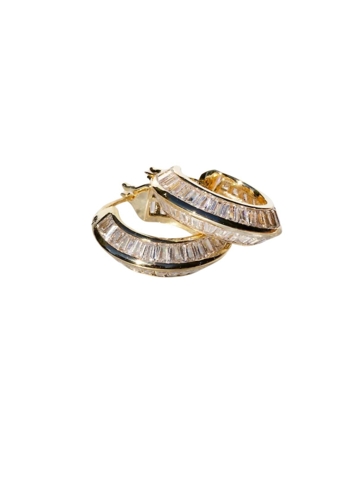 Native Gem Razor Edge Hoops in Gold