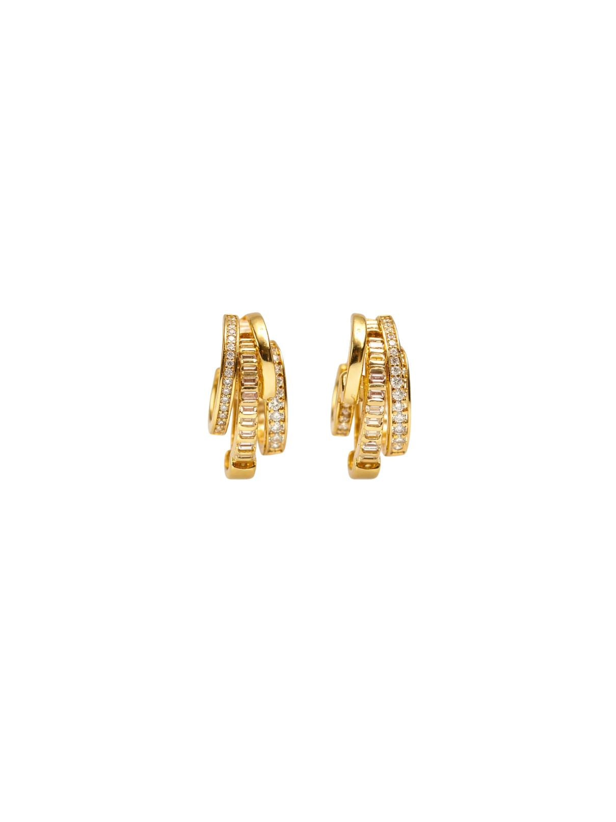 Native Gem Triple Threat Huggie – 14K Gold Vermeil