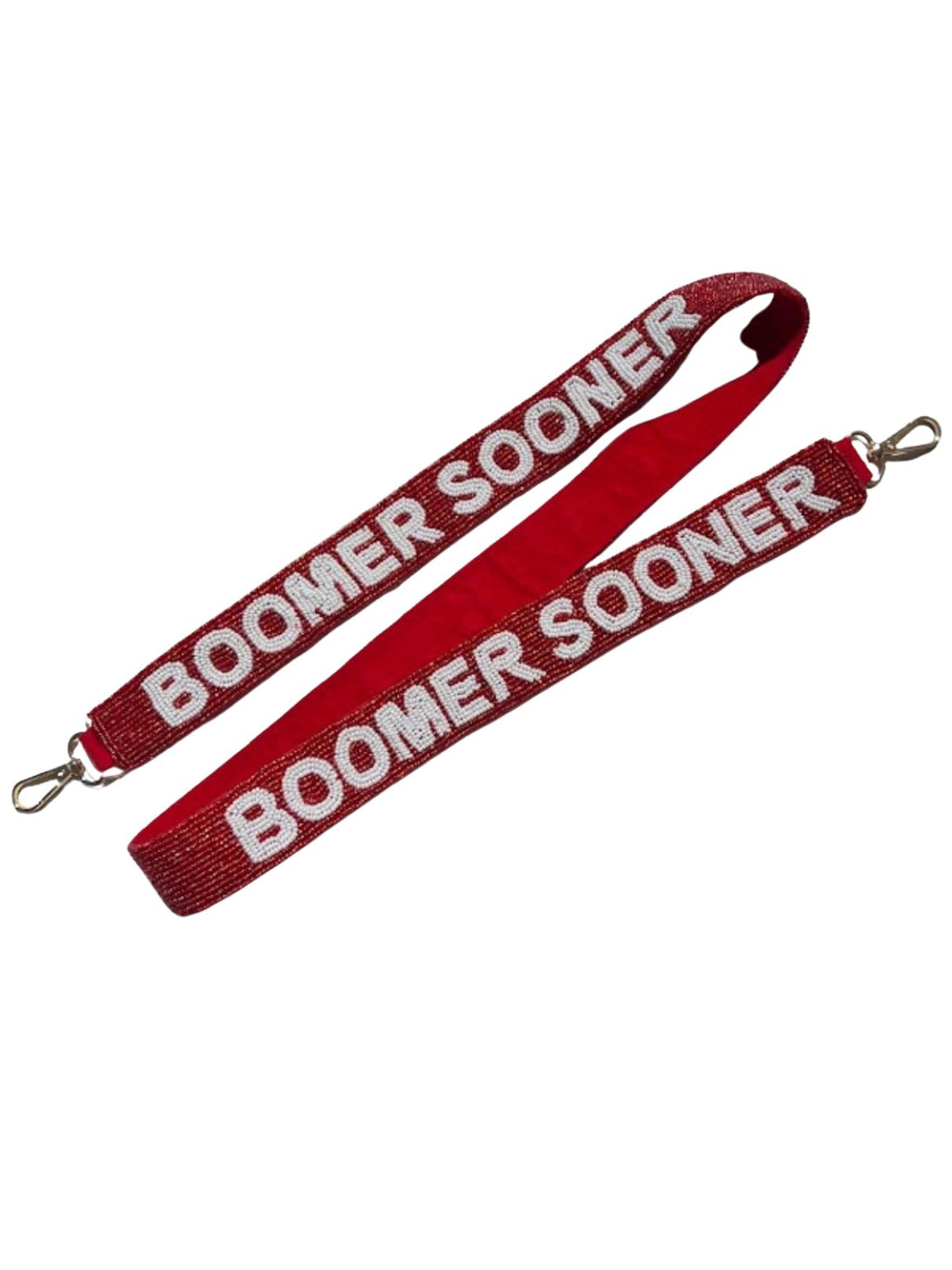 Oklahoma Boomer Sooner Beaded Game Day Purse Strap