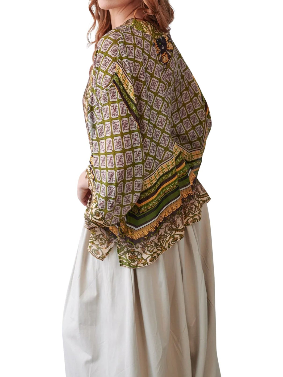 One Hundred Stars Amulet Kimono in Green