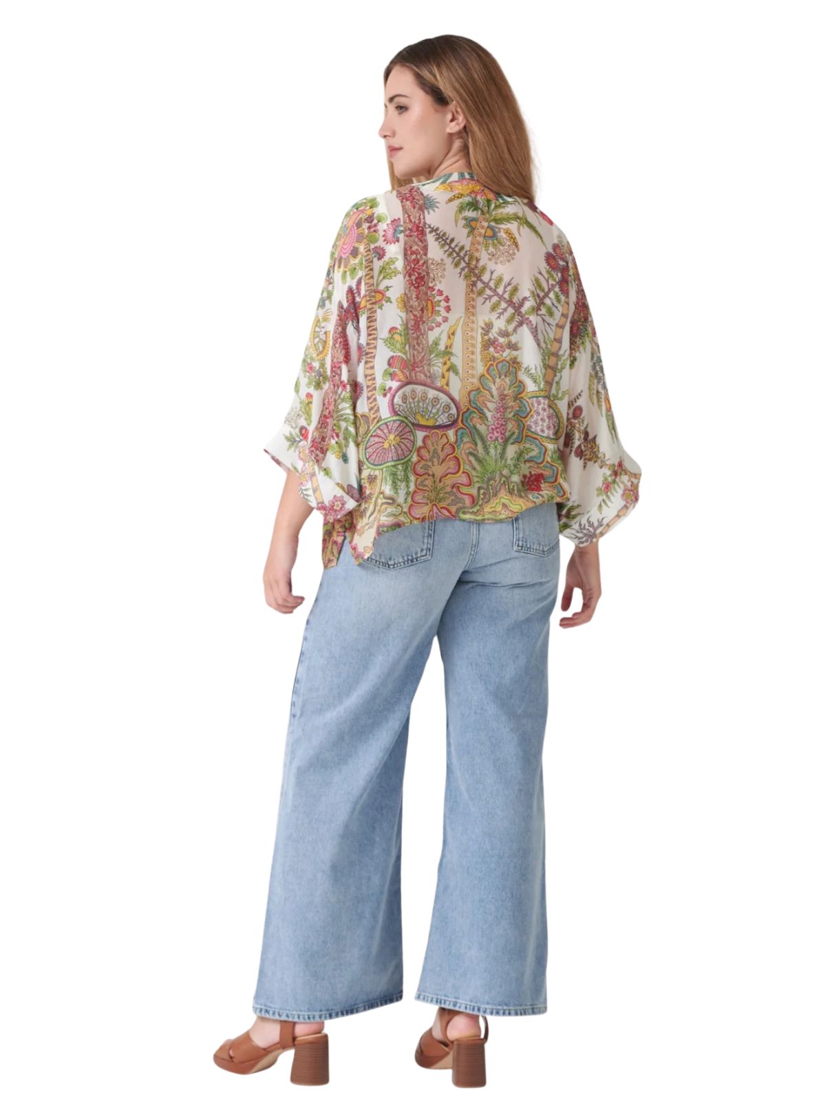 One Hundred Stars Boho Garden Kimono Ecru