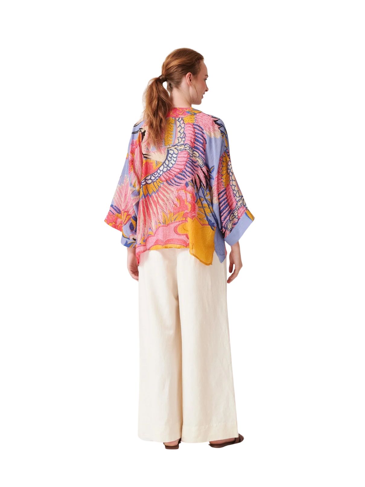 One Hundred Stars Crane Kimono in Periwinkle