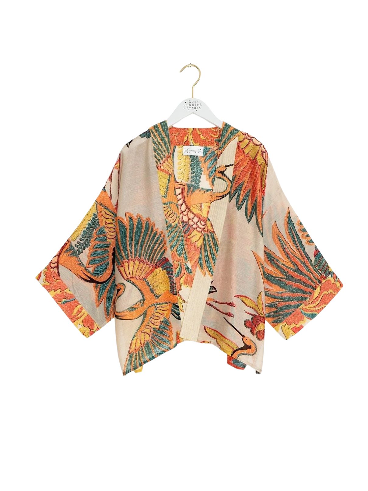 One Hundred Stars Crane Kimono in Stone