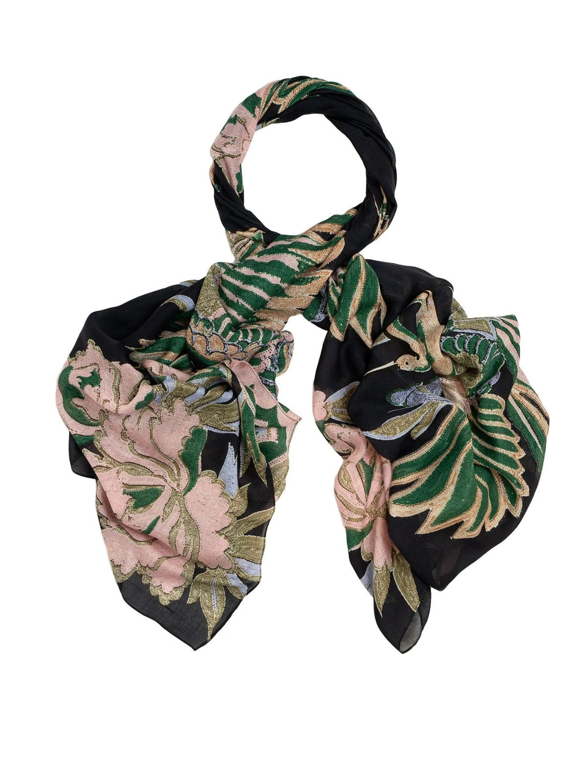 One Hundred Stars Crane Scarf in Emerald