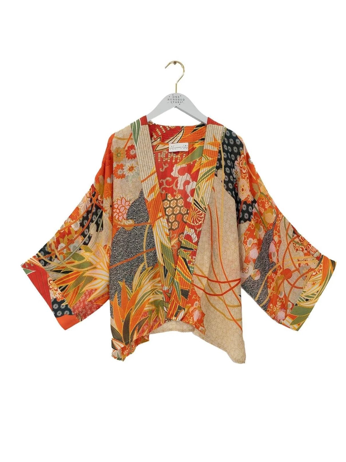 One Hundred Stars Fans Kimono Scarlet