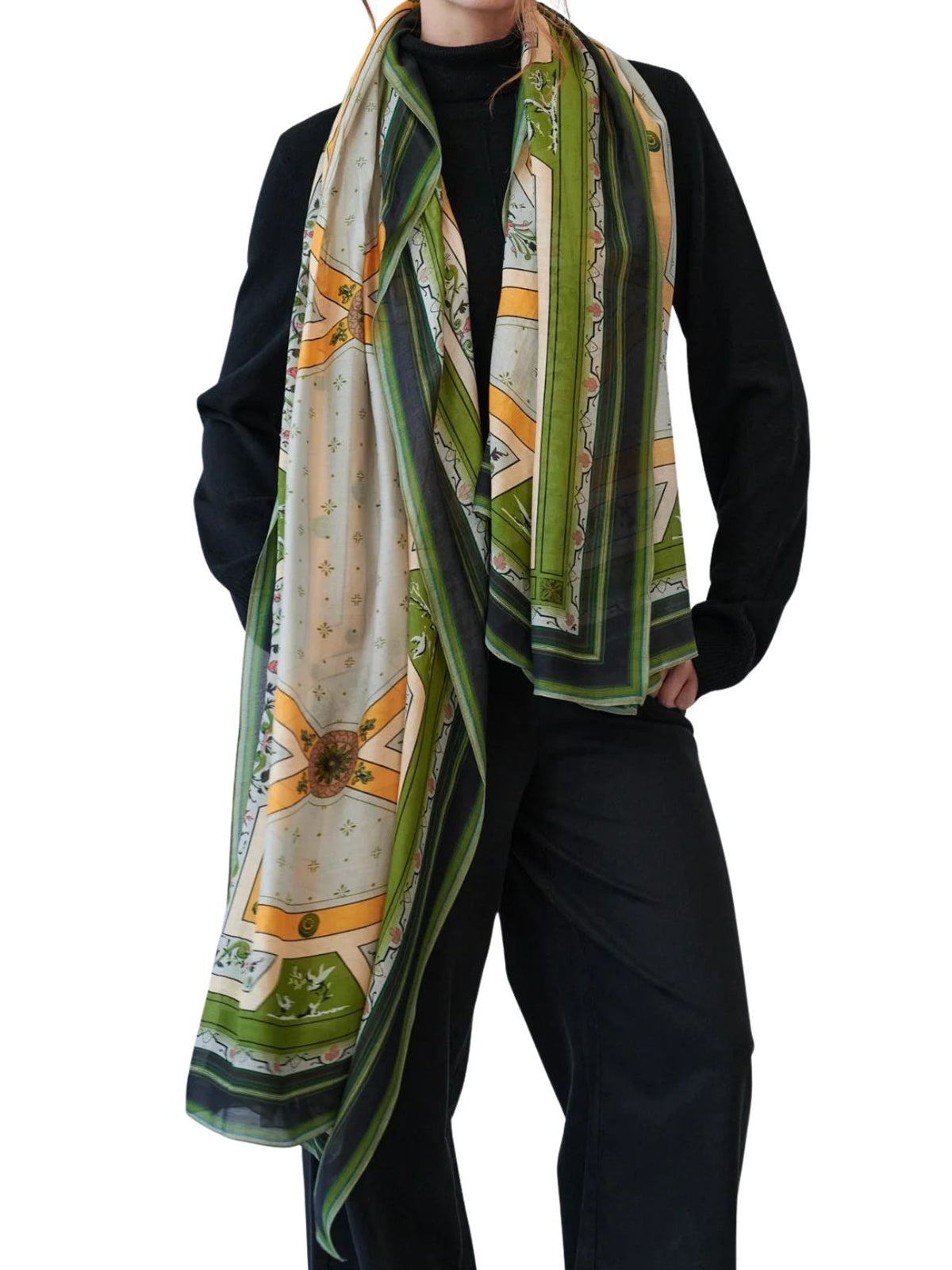 One Hundred Stars Fleur De Lys Scarf in Gold