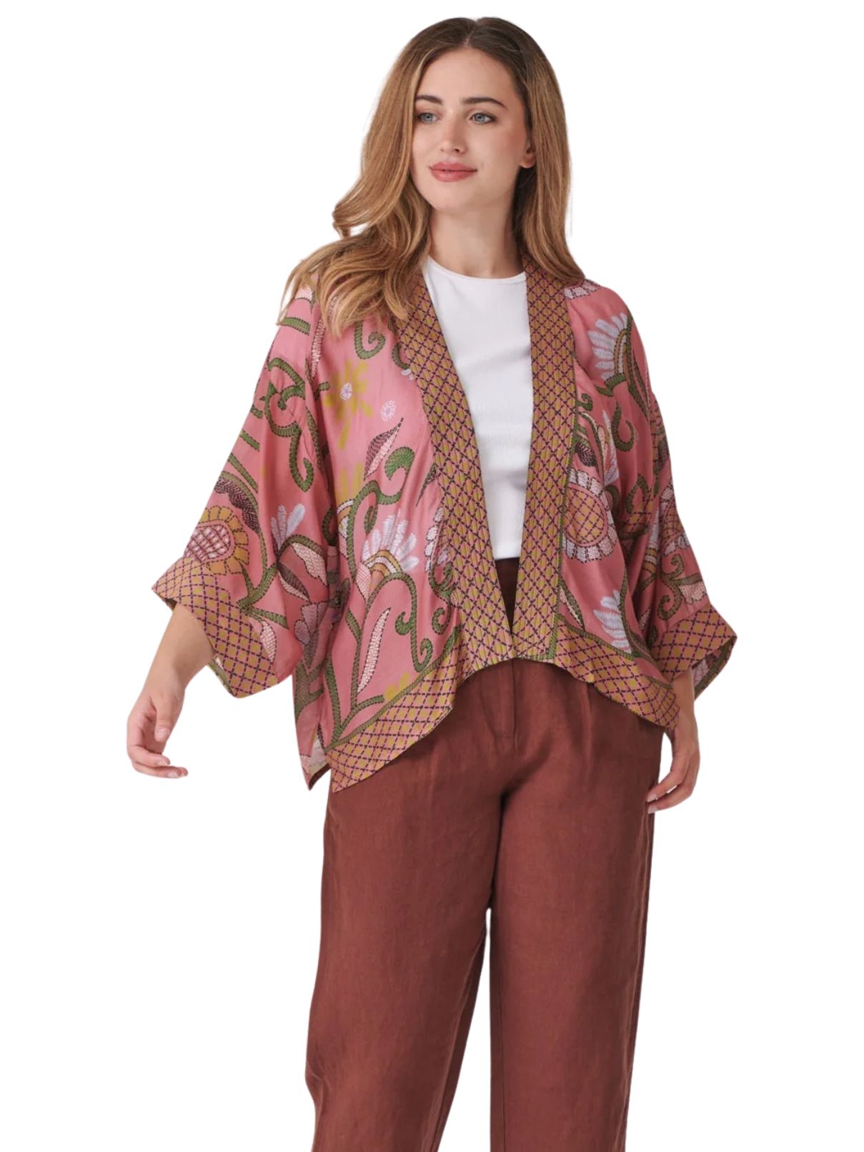 One Hundred Stars Giant Kantha Kimono in Dusk