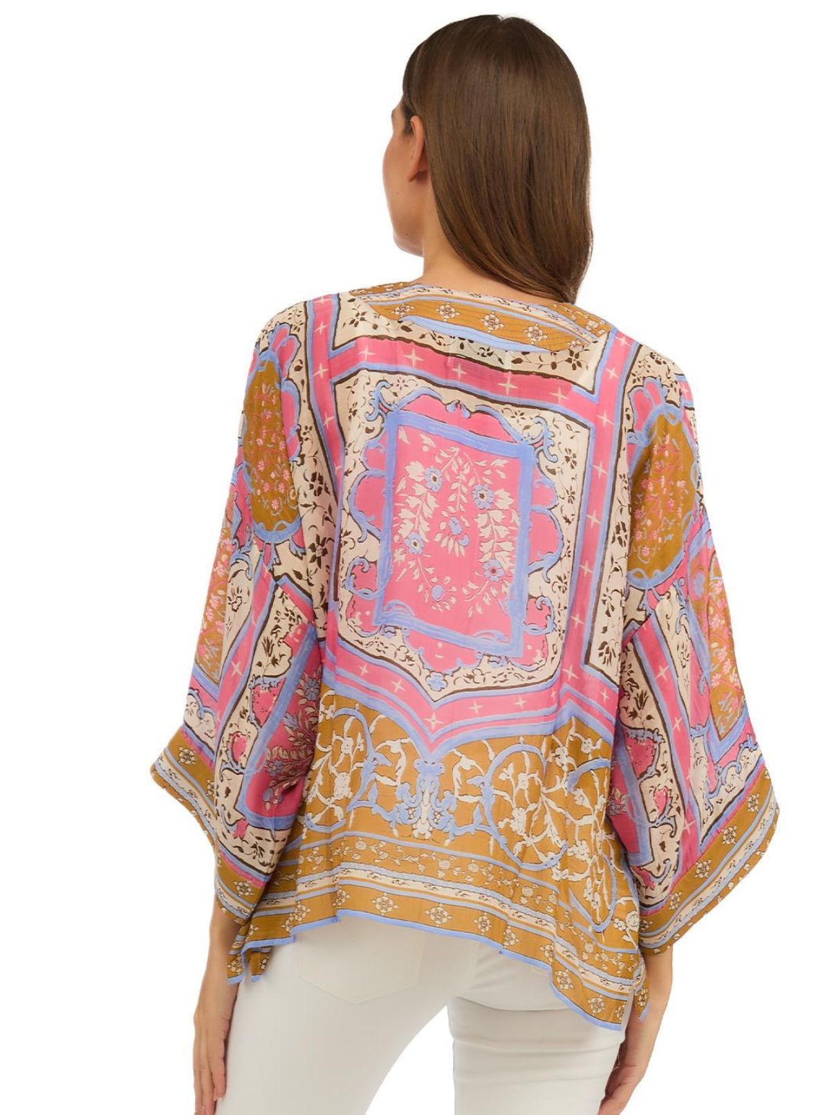 One Hundred Stars Indian Summer Short Kimono in Pink