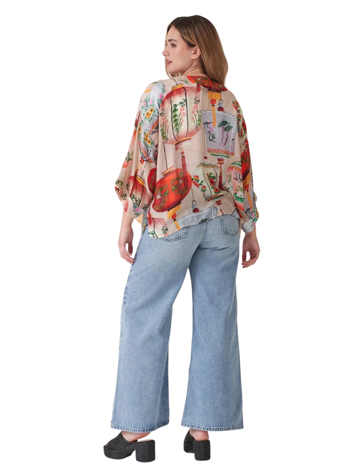 One Hundred Stars Lanterns Kimono Red